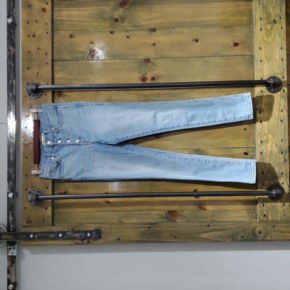 MADEWELL Buttonfly 10 Inch High-rise Skinby Jeans Size 25 Light Blue - Picture 1 of 7